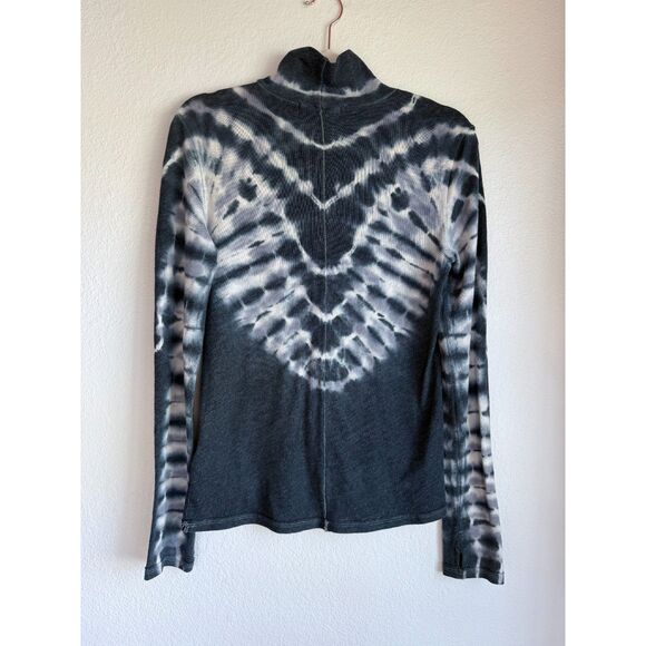 NWOT We the Free Psychedelic Mock Neck Tie Dye Long Sleeve Top in Black Gray M - Picture 6 of 15